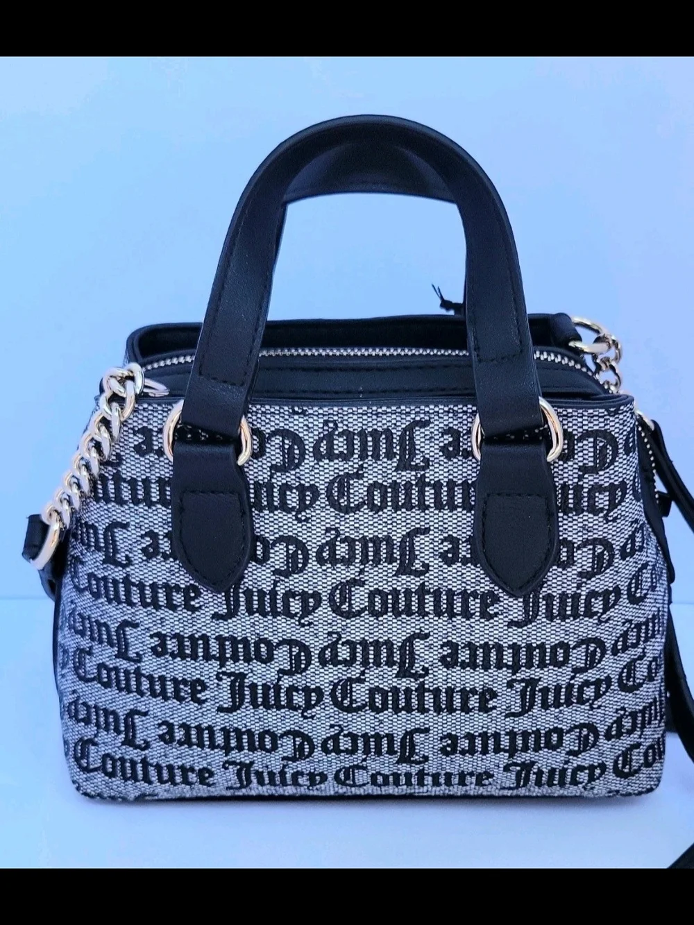Juicy Couture Blue Logo Satchel with Cherry Charm Wallet